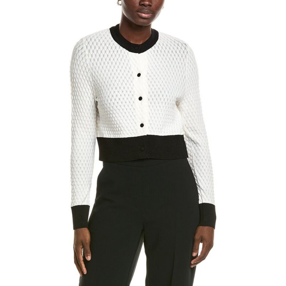 Marc Cain Womens  Contrast Cardigan, White